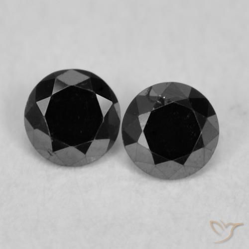 0.08ctw Naturel Noire Diamant, Tour, Opaque