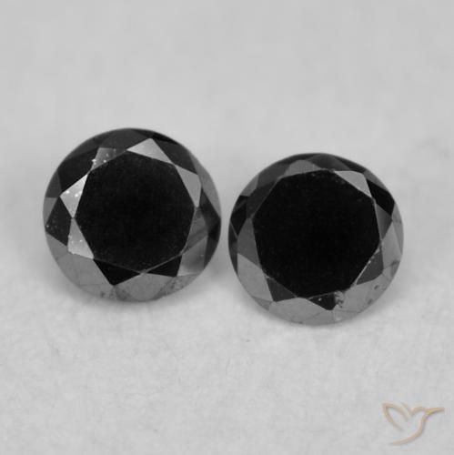 0.08ctw Naturel Noire Diamant, Tour, Opaque