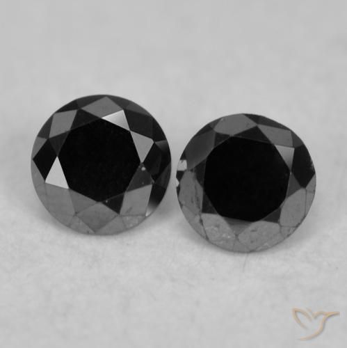 0.09ctw Naturel Noire Diamant, Tour, Opaque