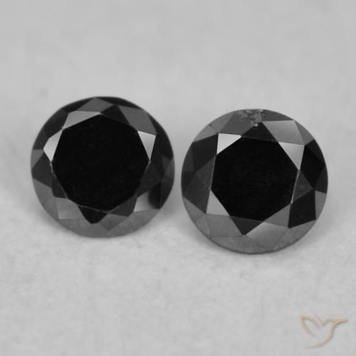 0.09ctw Naturel Noire Diamant, Tour, Opaque