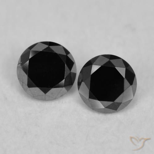 0.09ctw Naturel Noire Diamant, Tour, Opaque