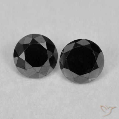 0.09ctw Naturel Noire Diamant, Tour, Opaque