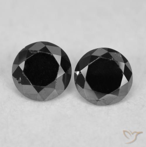 0.08ctw Naturel Noire Diamant, Tour, Opaque