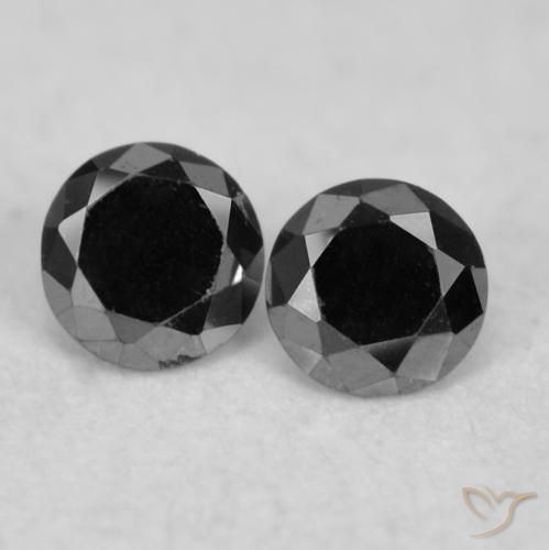 0.08ctw Naturel Noire Diamant, Tour, Opaque