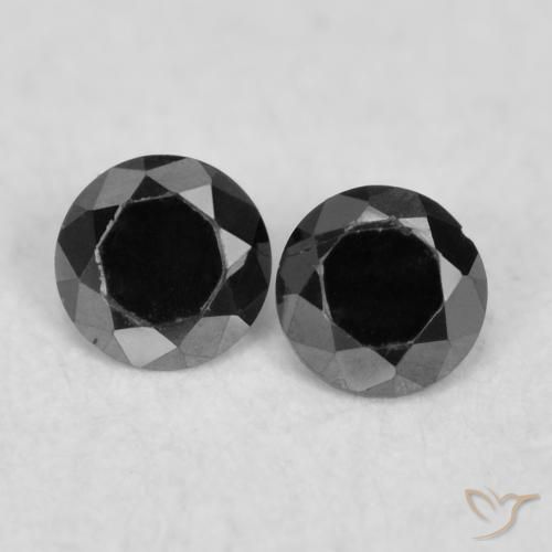 0.08ctw Naturel Noire Diamant, Tour, Opaque