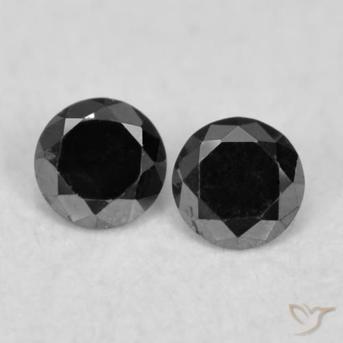 0.08ctw Naturel Noire Diamant, Tour, Opaque