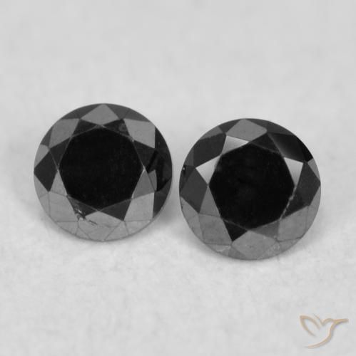 0.08ctw Naturel Noire Diamant, Tour, Opaque