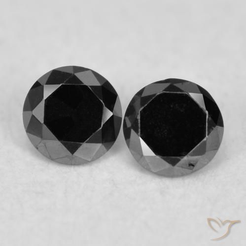 0.08ctw Naturel Noire Diamant, Tour, Opaque