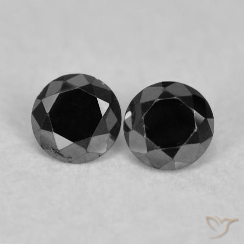 0.08ctw Naturel Noire Diamant, Tour, Opaque