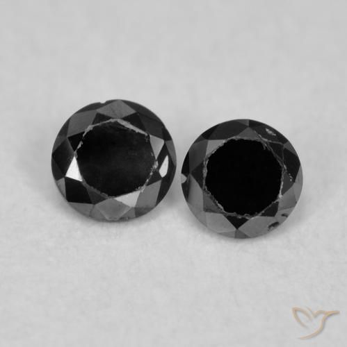 0.08ctw Naturel Noire Diamant, Tour, Opaque