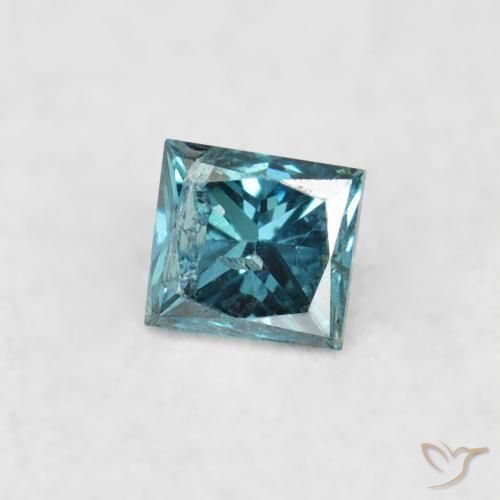 Diamant Bleu naturelle Carré, 0.06 ct, VS