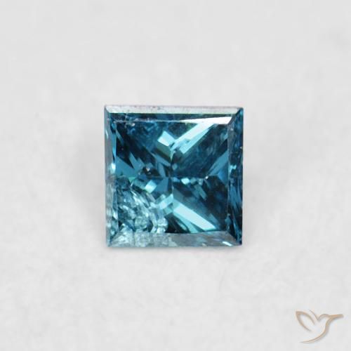 0.05ct Naturel Bleu Diamant, Carré, VS-SI