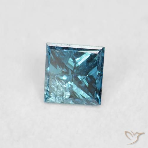 Diamant Bleu naturelle Carré, 0.05 ct, VS-SI