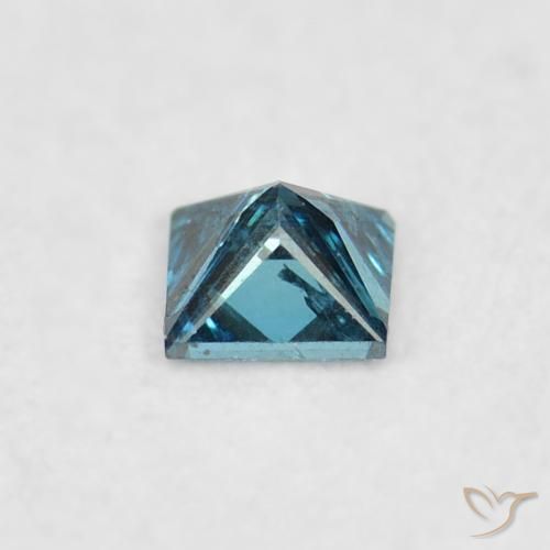 Diamant Bleu naturelle Carré, 0.05 ct, VS-SI