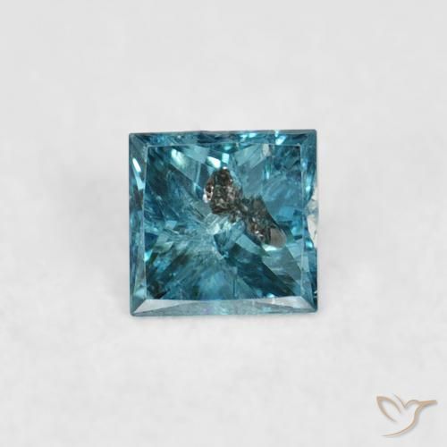 0.07ct Naturel Bleu Diamant, Carré, VS-SI