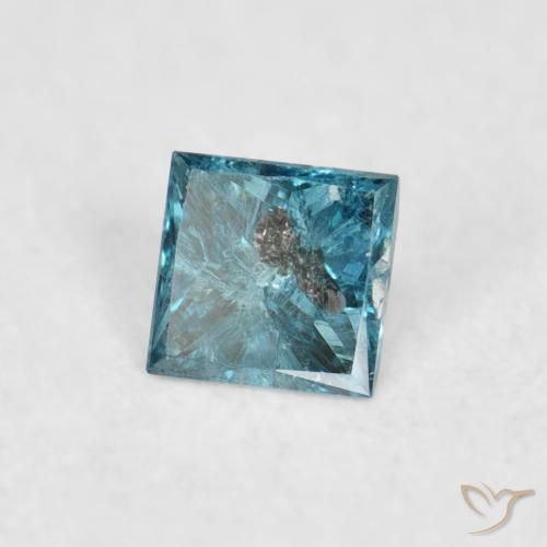 Diamant Bleu naturelle Carré, 0.07 ct, VS-SI