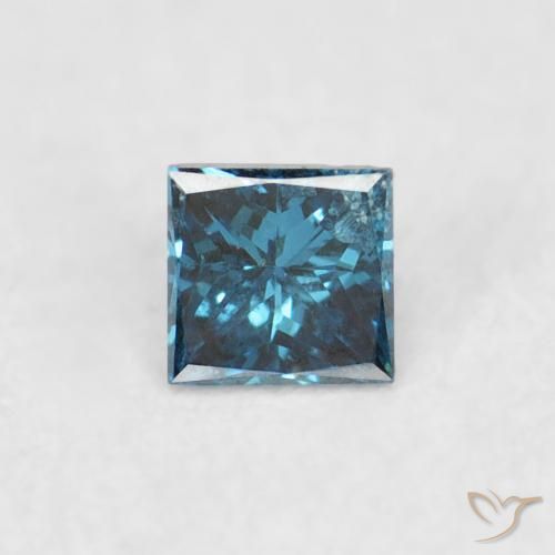 0.05ct Naturel Bleu Diamant, Carré, VS-SI