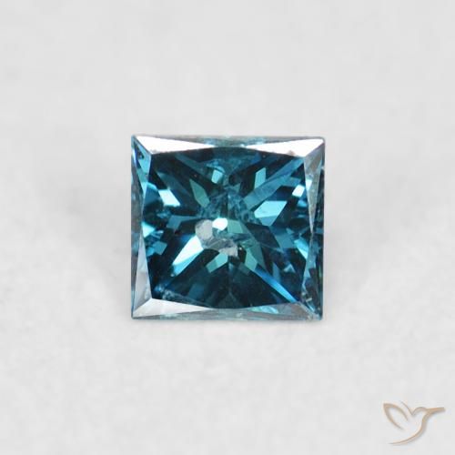 0.06ct Naturel Bleu Diamant, Carré, VS-SI