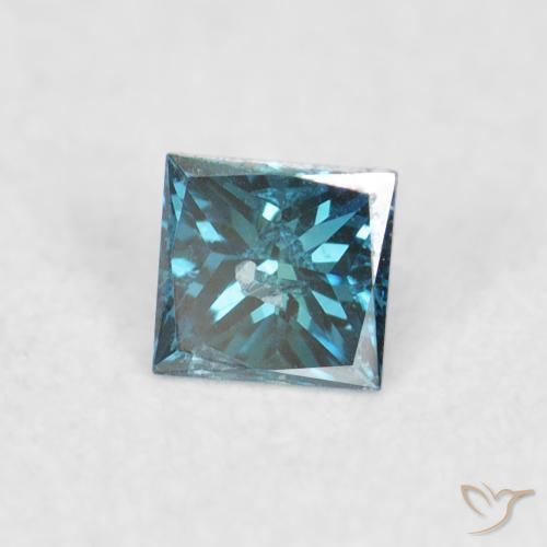 Diamant Bleu naturelle Carré, 0.06 ct, VS-SI