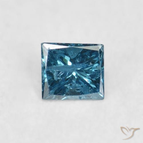 0.06ct Naturel Bleu Diamant, Carré, VS-SI