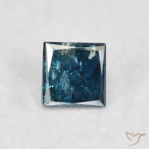 0.07ct Naturel Bleu Diamant, Carré, VS-SI