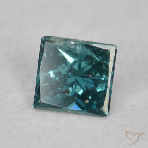 Diamant Vert naturelle Carré, 0.05 ct, VS-SI