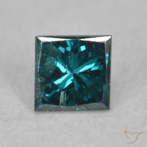 0.06ct Naturel Bleu Diamant, Carré, VS-SI