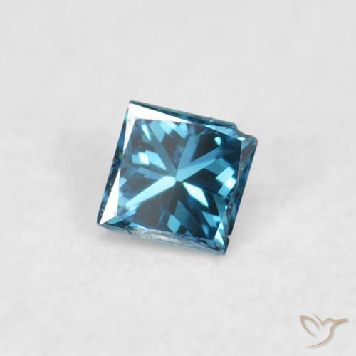 Diamant Bleu naturelle Carré, 0.02 ct, VS-SI