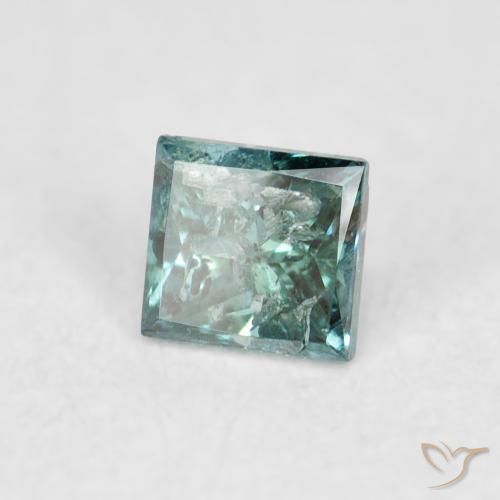 Diamant Vert naturelle Carré, 0.07 ct, SI