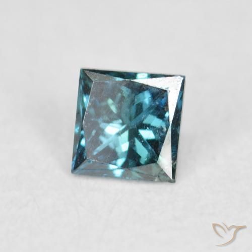 Diamant Bleu naturelle Carré, 0.08 ct, VS-SI
