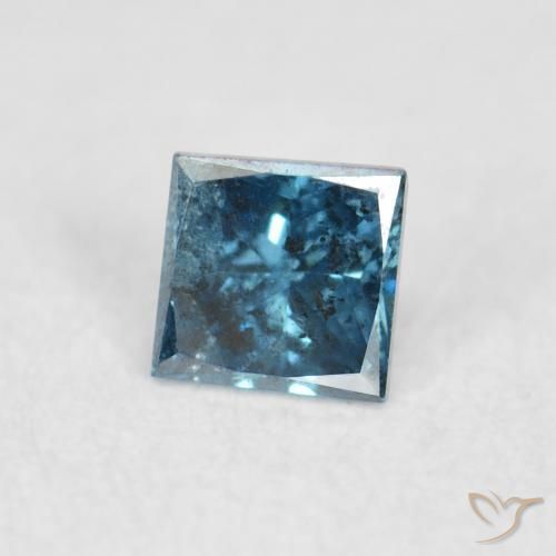 Diamant Bleu naturelle Carré, 0.06 ct, VS-SI