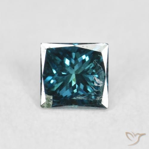 0.09ct Naturel Bleu Diamant, Carré, SI