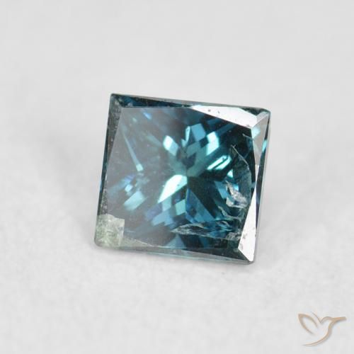 Diamant Bleu naturelle Carré, 0.09 ct, SI