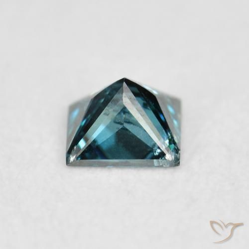 Diamant Bleu naturelle Carré, 0.09 ct, SI