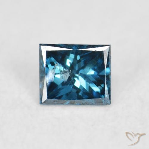 0.08ct Naturel Bleu Diamant, Carré, VS-SI
