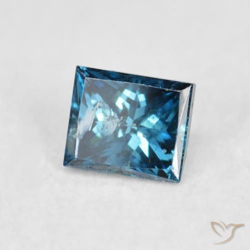 Diamant Bleu naturelle Carré, 0.08 ct, VS-SI