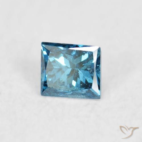 Diamant Bleu naturelle Carré, 0.05 ct, VS-SI