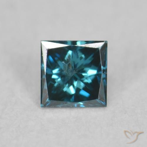 0.07ct Naturel Bleu Diamant, Carré, VS