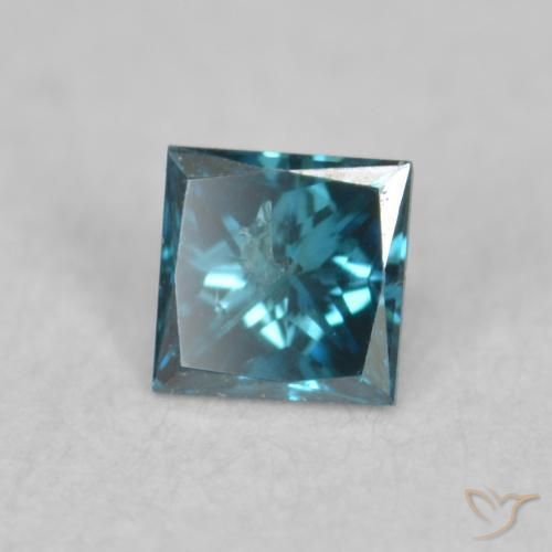 Diamant Bleu naturelle Carré, 0.07 ct, VS