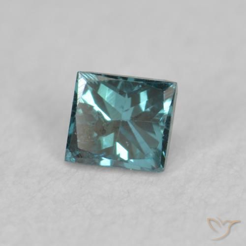 Diamant Bleu naturelle Carré, 0.07 ct, VS