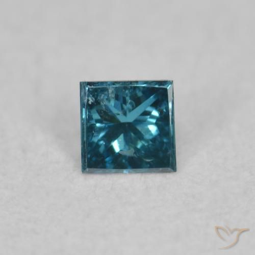 0.02ct Naturel Bleu Diamant, Carré, VS