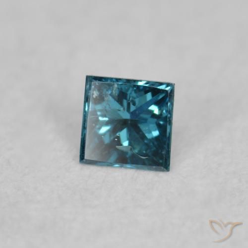 Diamant Bleu naturelle Carré, 0.02 ct, VS