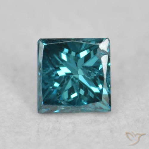 0.06ct Naturel Bleu Diamant, Carré, VS-SI