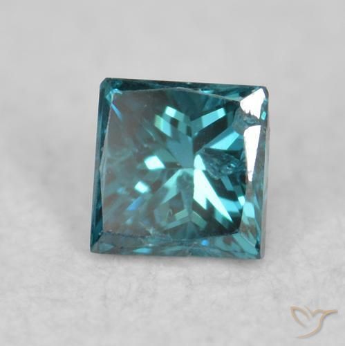 Diamant Bleu naturelle Carré, 0.06 ct, VS-SI