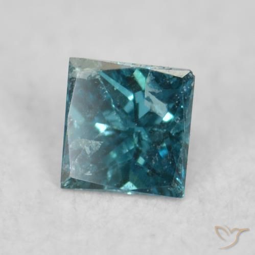Diamant Bleu naturelle Carré, 0.03 ct, VS-SI