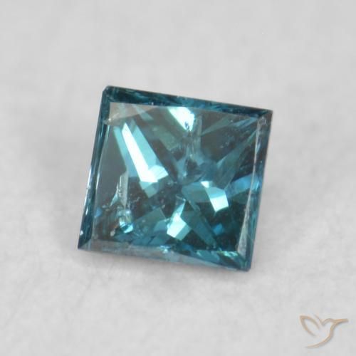 Diamant Bleu naturelle Carré, 0.03 ct, VS
