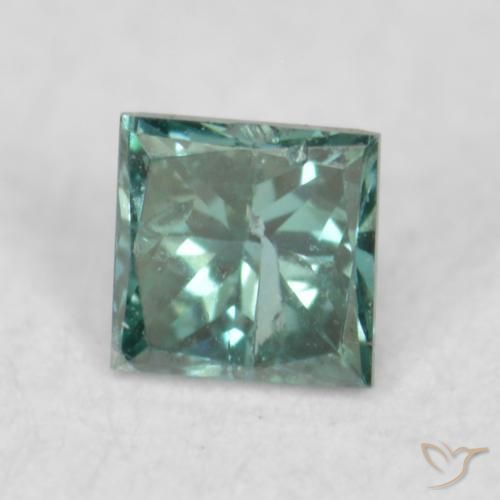 Diamant Vert naturelle Carré, 0.08 ct, VS