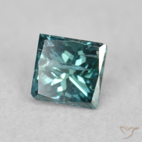 Diamant Bleu naturelle Carré, 0.07 ct, VS