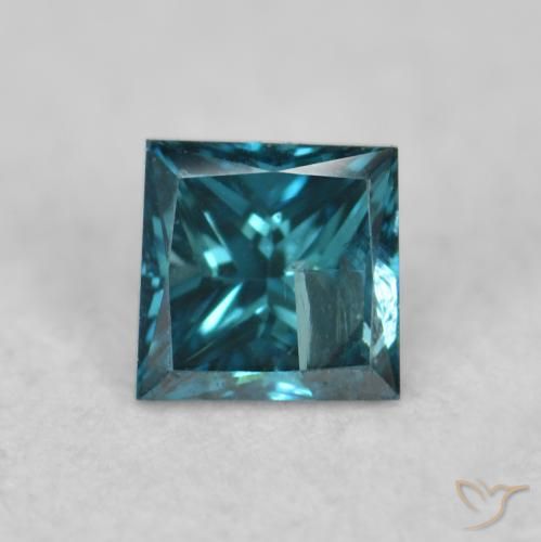 0.07ct Naturel Bleu Diamant, Carré, VS