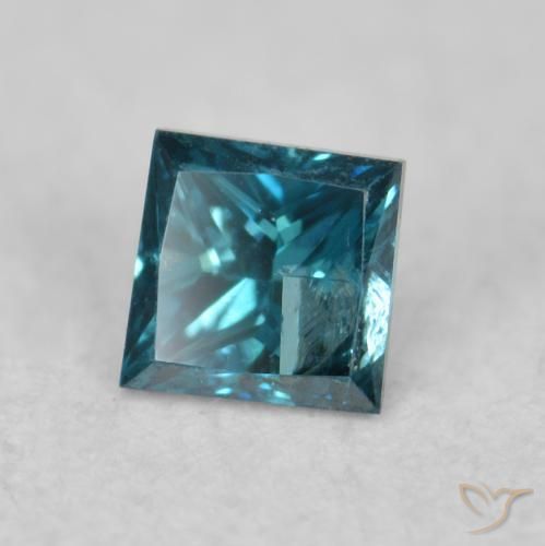 Diamant Bleu naturelle Carré, 0.07 ct, VS